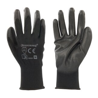 Silverline Handschoen met zwarte handpalm - ademend - medium - maat 9