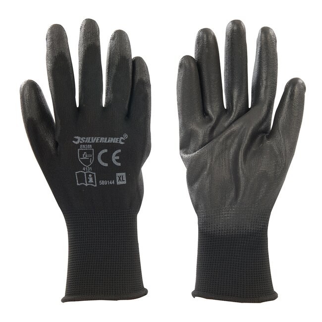 Silverline Handschoen met Zwarte Handpalm - Extra Large - Maat 11