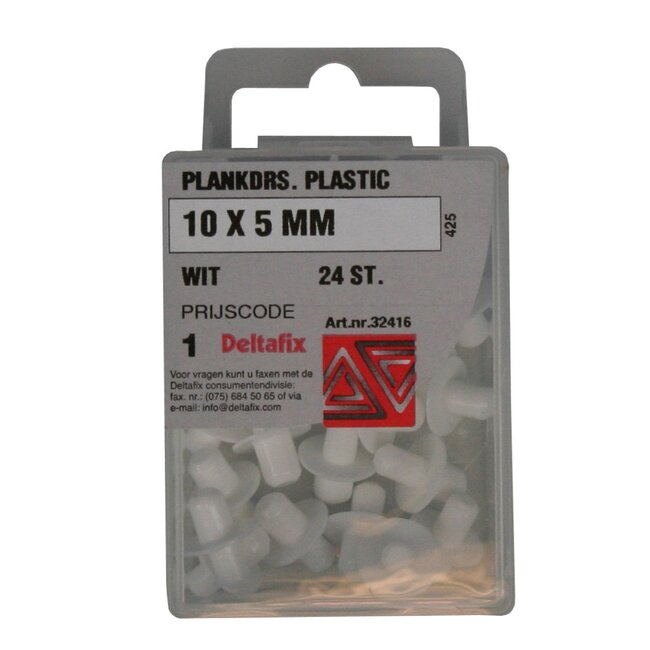 Deltafix Subtiele plankdragers - plastic - 10 x 5 mm - set van 24 stuks