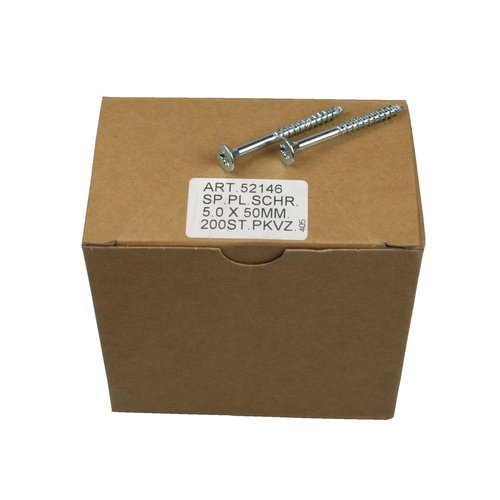 Deltafix Verzinkte Spaanplaatschroeven - 5.0 x 50 mm - Pozidrive - 200 stuks Deltafix Verzinkte Spaanplaatschroeven - 5.0 x 50 mm - Pozidrive - 200 stuks