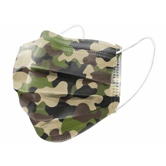 Benson Camouflage wegwerpmaskers - 3-laags - 5 stuks - comfortabel en antibacterieel