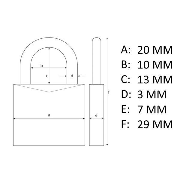Stahlex Set van 3 hangsloten - 20 mm - niet gelijksluitend - ideaal voor kleine kistjes en gereedschapskisten