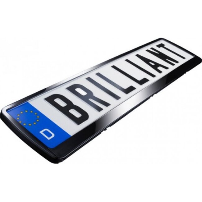 Utsch kentekenplaathouder - polypropyleen kunststof - kliksysteem en klaplat - 52 x 11 cm - hoogglans zwart - voor auto