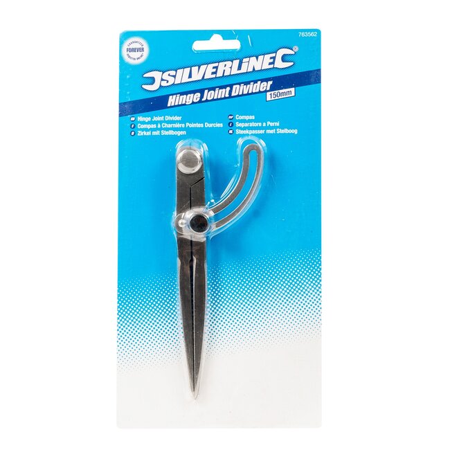 Silverline Steekpasser - koolstofstaal - snelverstelling en geharde punten - lengte 15 cm, bereik 195 mm - meet- en markeerwerk