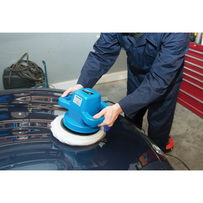 Silverline orbitale autopoetsmachine - met 2 polijstkussens van textiel en wol - schijfdiameter 240 mm - 110 watt - voor autolak