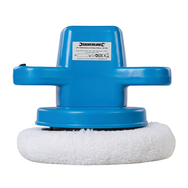 Silverline orbitale autopoetsmachine - met 2 polijstkussens van textiel en wol - schijfdiameter 240 mm - 110 watt - voor autolak
