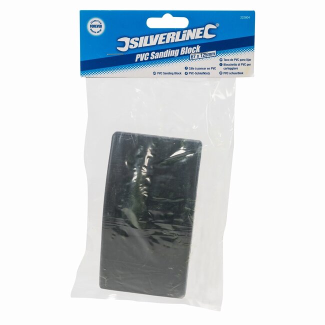 Silverline Handschuurblok - PVC - metalen punten en stevige grip - 6,7 x 13 cm - zwart - voor hout, metaal en kunststof