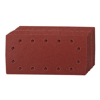 Silverline klittenband schuurvellen - aluminiumoxide - geperforeerd, korrel 60 - 115 x 230 mm - bruin - 10 stuks - hout en metaal