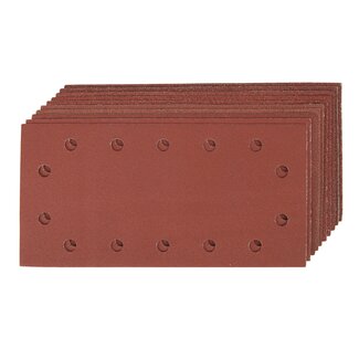 Silverline schuurvellen aluminiumoxide, geperforeerd, met klittenband, 115 x 230 mm, 10 stuks, korrelmix 60/80/120/240, voor hout