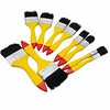 Benson Kwasten Set Plat - Houten Steel - Geel/Rood - 10 delig Benson Kwasten Set Plat - Houten Steel - Geel/Rood - 10 delig