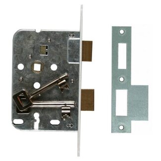 Benson Klavierslot met omlegbare dagschoot en 2 sleutels - Doornmaat 50 mm - Wit gelakte voorplaat