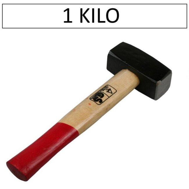 Benson Stevige moker - 1 kilo - essenhouten antislipsteel - gehard staal