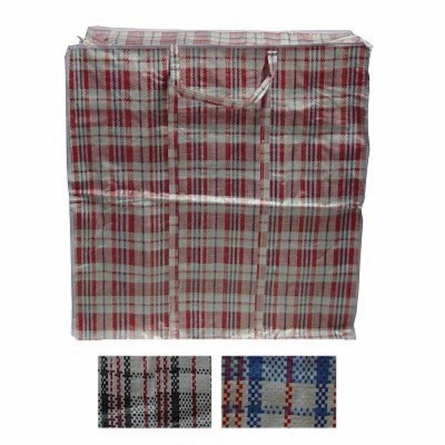 Benson Grote boodschappentas met rits - 80 x 58 x 28 cm - stevig polypropyleen - kleurrijke designs