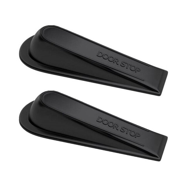 Benson Flexibele deurstopper - PVC - 2 stuks - zwart - 100 kg draagkracht