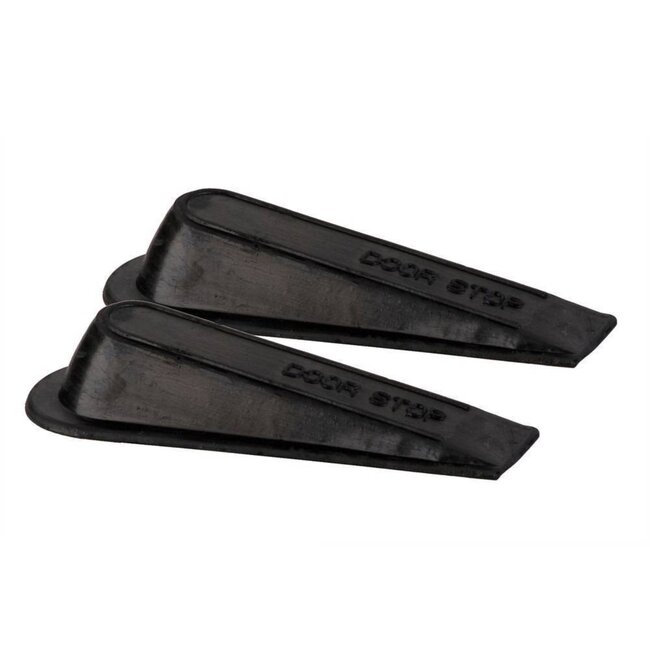 Benson Flexibele deurstopper - PVC - 2 stuks - zwart - 100 kg draagkracht