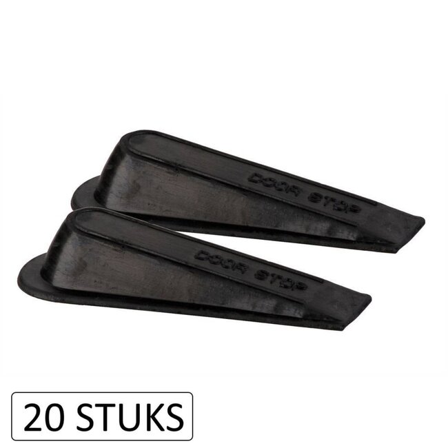 Benson Set van 20 flexibele deurstoppers - PVC - zwart - houdt deuren tot 100 kg open