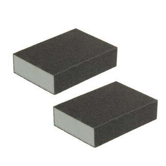Benson Set schuursponsen - fijn en medium - 10 cm - 2 stuks Benson Set schuursponsen - fijn en medium - 10 cm - 2 stuks