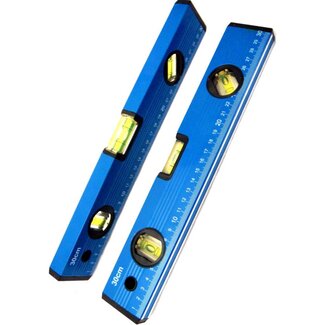 Benson Waterpas met 3 libellen - 30 cm - Blauw - Inclusief liniaal