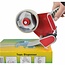 Benson Tape dispenser - ergonomisch - inclusief 2 rollen - 50 meter - grijs/rood
