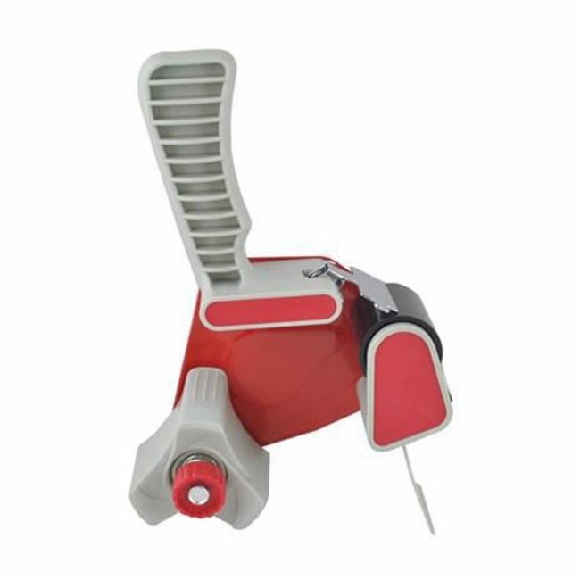 Benson Tape dispenser - ergonomisch - inclusief 2 rollen - 50 meter - grijs/rood