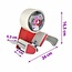 Benson Tape dispenser - ergonomisch - inclusief 2 rollen - 50 meter - grijs/rood