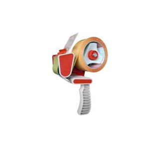Benson Tape dispenser - ergonomisch - inclusief 2 rollen - 50 meter - grijs/rood