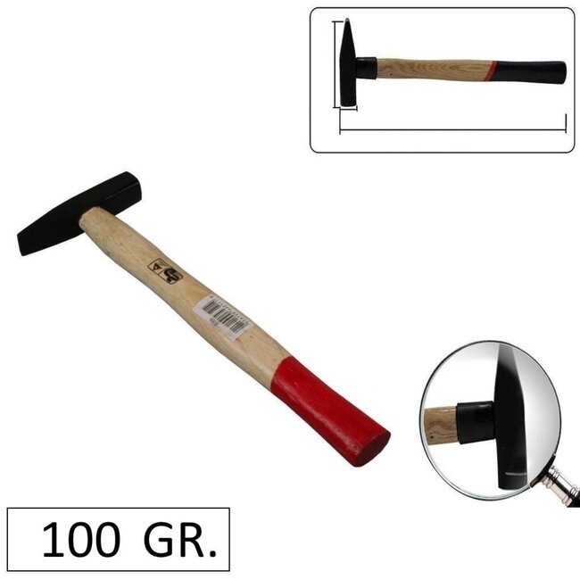 Benson Bankhamer - 100 gram - houten steel - zwart gelakte kop - 25,5 cm