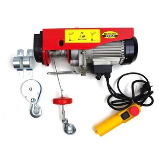 Benson Elektrische takel - 500 kg - 12 meter kabel - compact en krachtig Benson Elektrische takel - 500 kg - 12 meter kabel - compact en krachtig
