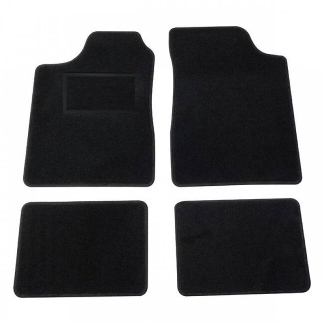 Arrow Team Universele automattenset - luxe velours - anti-slip - 4-delig - zwart