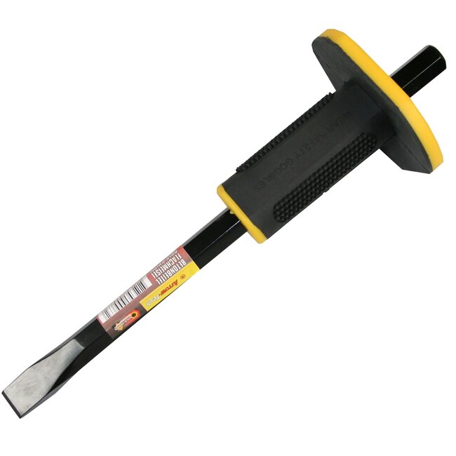 Benson Koudbeitel - Vlakbeitel Plat - 30 cm - 2 cm breed - Rubberen grip - Beschermingsplaat