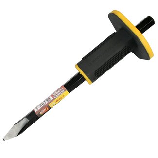 Benson Koudbeitel - Puntbeitel - Gehard Staal - Rubberen Grip - Beschermingsplaat - 300 x 18 mm