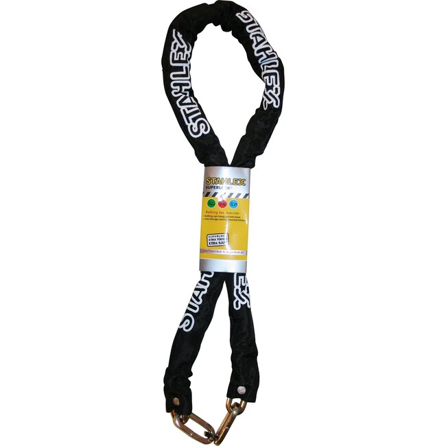 Stahlex Sterke vierkante ketting - gehard staal - 8 mm dik - 1400 mm lang - zwart