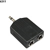 Benson Jack Adapter - 2 x 6.3 mm Vrouwelijk - 3.5 mm Mannelijk Benson Jack Adapter - 2 x 6.3 mm Vrouwelijk - 3.5 mm Mannelijk