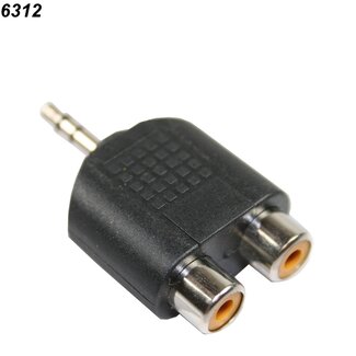 Benson Jack verloopplug - 3.5 mm naar 2 x tulp/cinch/RCA - compact - kristalhelder geluid