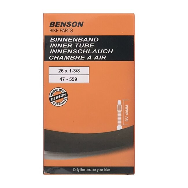 Benson Binnenband - 26 inch - Dunlop ventiel - 40 mm - Zwart - Rubber