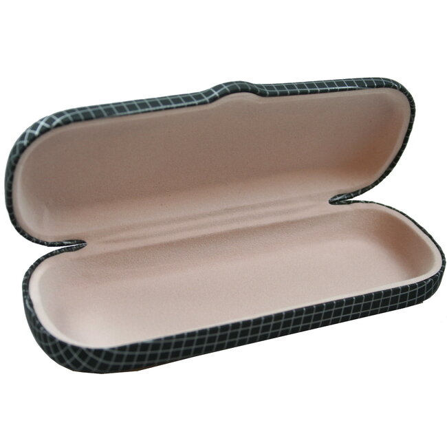 Benson Stijlvolle brillenkoker - blauw/zilver print - magnetische sluiting - fluwelen binnenvoering