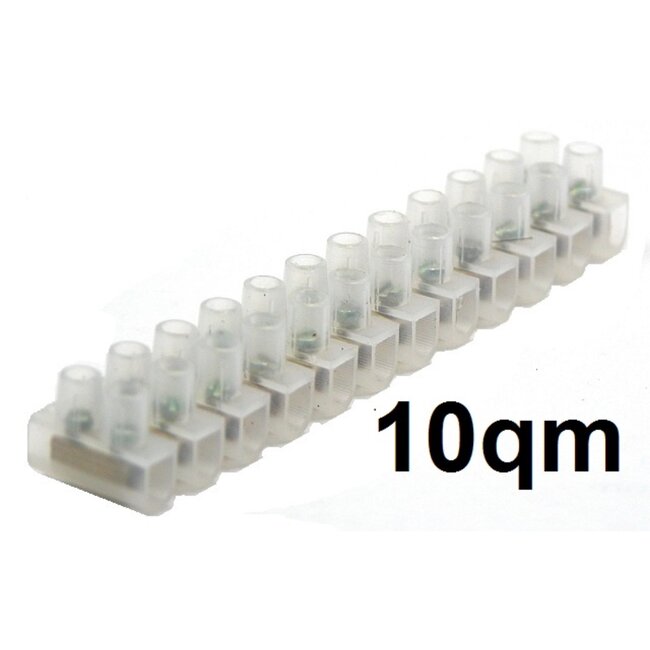 Benson Kroonsteenstrip - 10 mm² - 10 rijen - 12 klemmen - Transparant - Buigzaam plastic