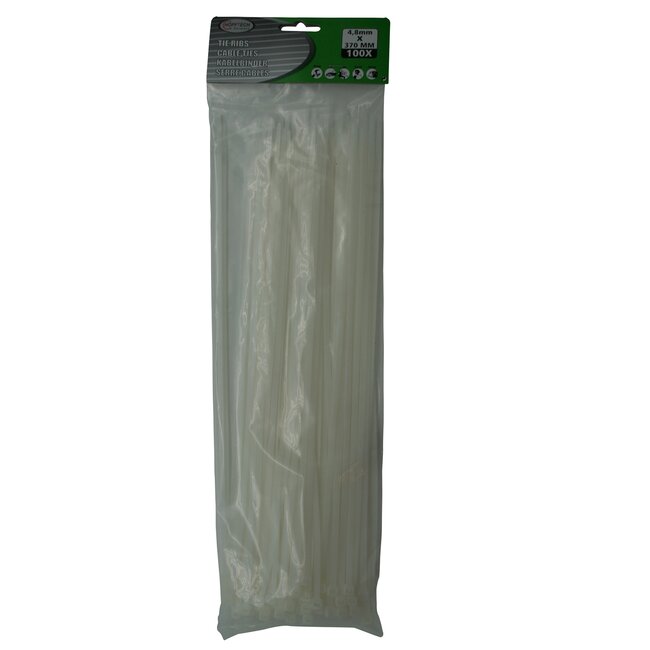 Hofftech Kabelbinders - UV-bestendig - 370 mm - Wit - 100 stuks