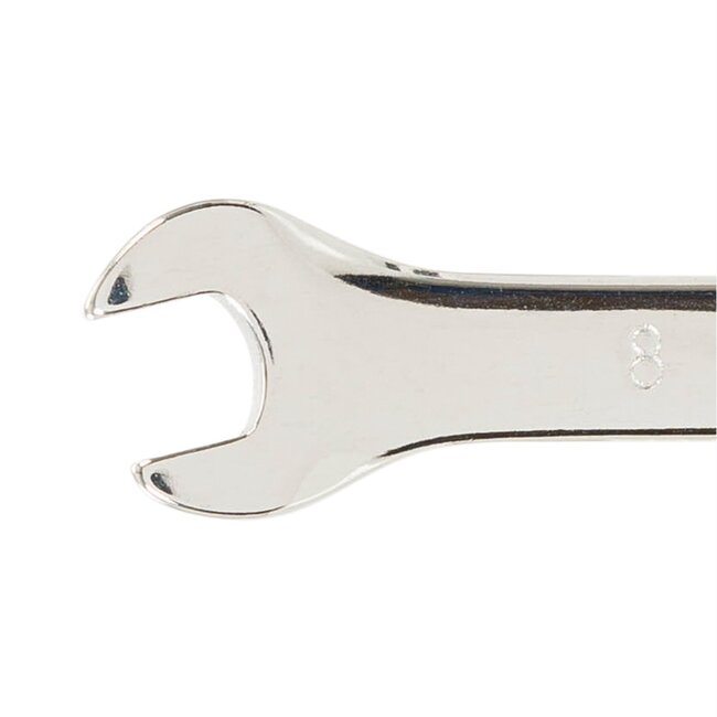 Silverline Steek- en ringsleutel 8 mm - chroom-vanadium staal - hoogglans chroom - 12-punts ring - voor bouten en moeren