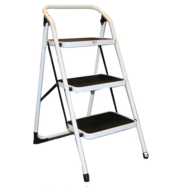 Benson Huishoudtrap - 3 treden - anti-slip - inklapbaar - 150 kg draagvermogen