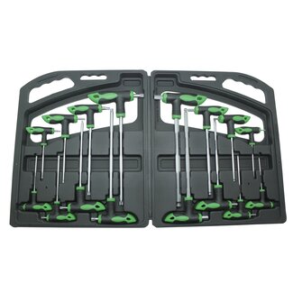 Hofftech 16-delige Torx- en Inbussleutelset - Ergonomisch - Chroom Vanadium - Inclusief Koffer