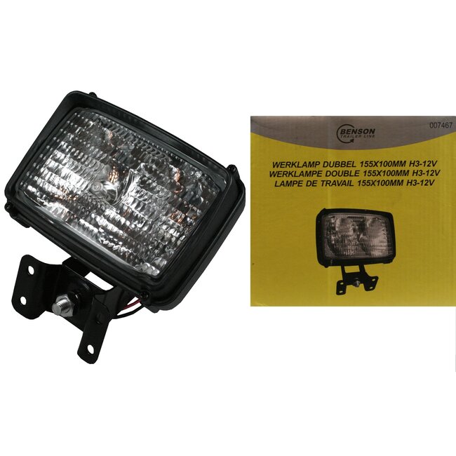Benson Dubbele werklamp - krachtige verlichting - spatwaterdicht - slagvaste behuizing - 12V