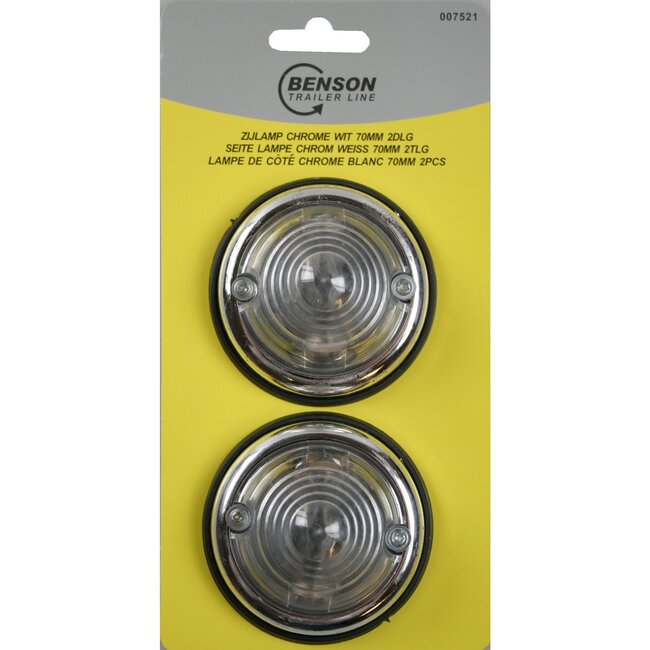 Benson Zijlamp Markeringslamp - Ronde Set - 70 mm - Wit - Inclusief Lampjes