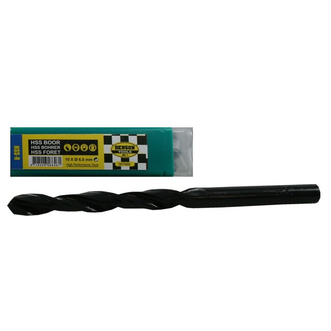 Benson Metaalboor set - HSS - 6.0 mm - 10 stuks - Duurzaam en slijtvast