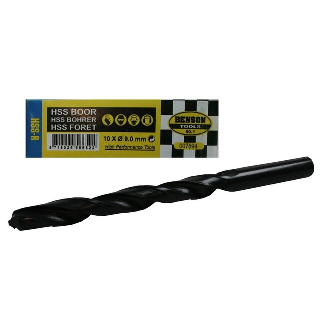 Benson HSS Metaal Boor 9.0 mm - 10 stuks