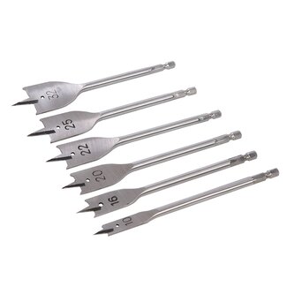 Silverline Houtboor set - 6 delig - Ø 10-32 mm - Gehard staal - Voor hard- en zachthout