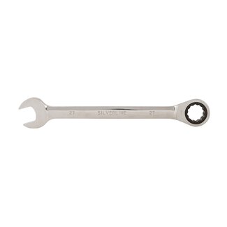 Silverline Ringratelsleutel - 27 mm - Hoogglans - Corrosiebestendig - 5° Ratelactie Silverline Ringratelsleutel - 27 mm - Hoogglans - Corrosiebestendig - 5° Ratelactie