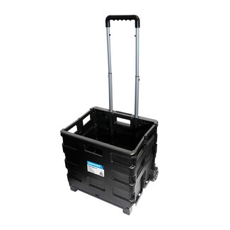 Silverline Inklapbare trolley met krat - plat opvouwbaar - 25 kg capaciteit - verstelbaar handvat