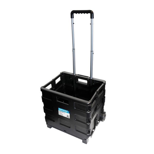 Silverline Inklapbare trolley met krat - plat opvouwbaar - 25 kg capaciteit - verstelbaar handvat