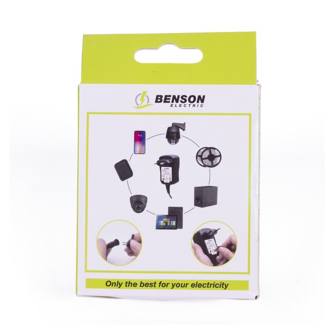 Benson Universele adapter - Verwisselbare tips - 600mA - 3-12V - 1 meter kabel - Zwart